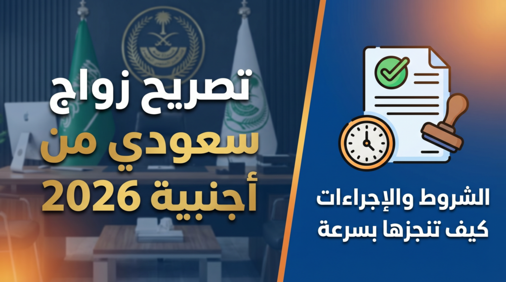 تصريح زواج سعودي من أجنبية 2026 وشروط وزارة الداخلية.