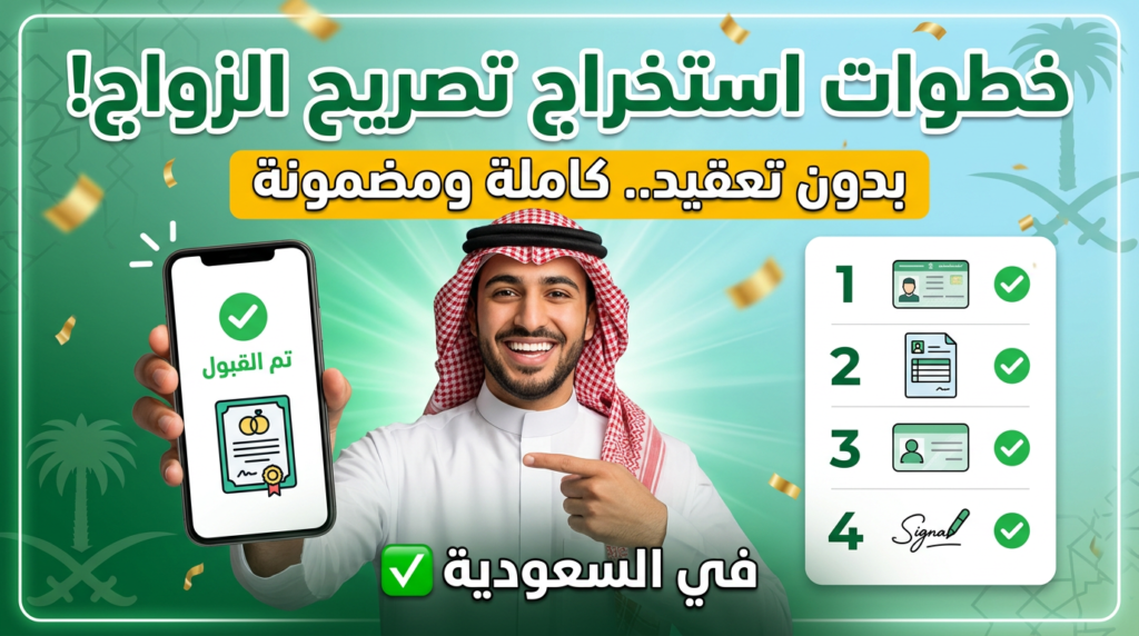 خطوات استخراج تصريح الزواج في السعودية لعام 2026.