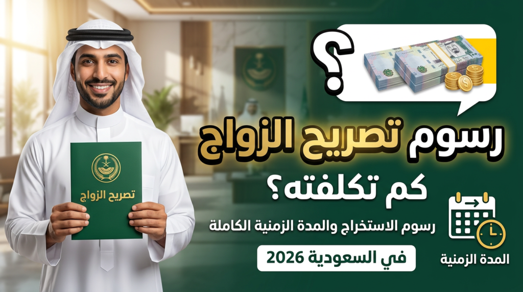 رسوم تصريح الزواج في السعودية 2026 وكيفية التقديم.