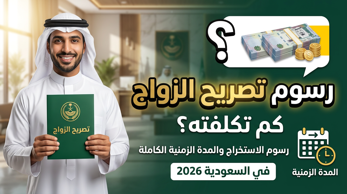 رسوم تصريح الزواج في السعودية 2026 وكيفية التقديم.
