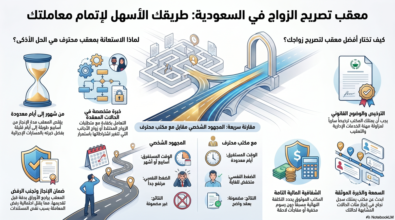 معقب تصريح زواج يقوم بمراجعة الأوراق الرسمية في مكتب فخم.